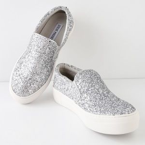 Silver Steve Madden SlideOns